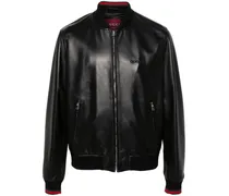 Bomberjacke mit Logo-Stickerei - Schwarz