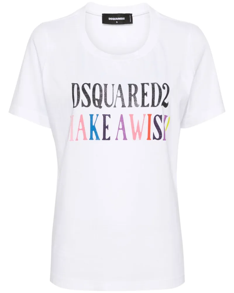 Dsquared2 T-Shirt mit Slogan-Print - Weiß Weiß