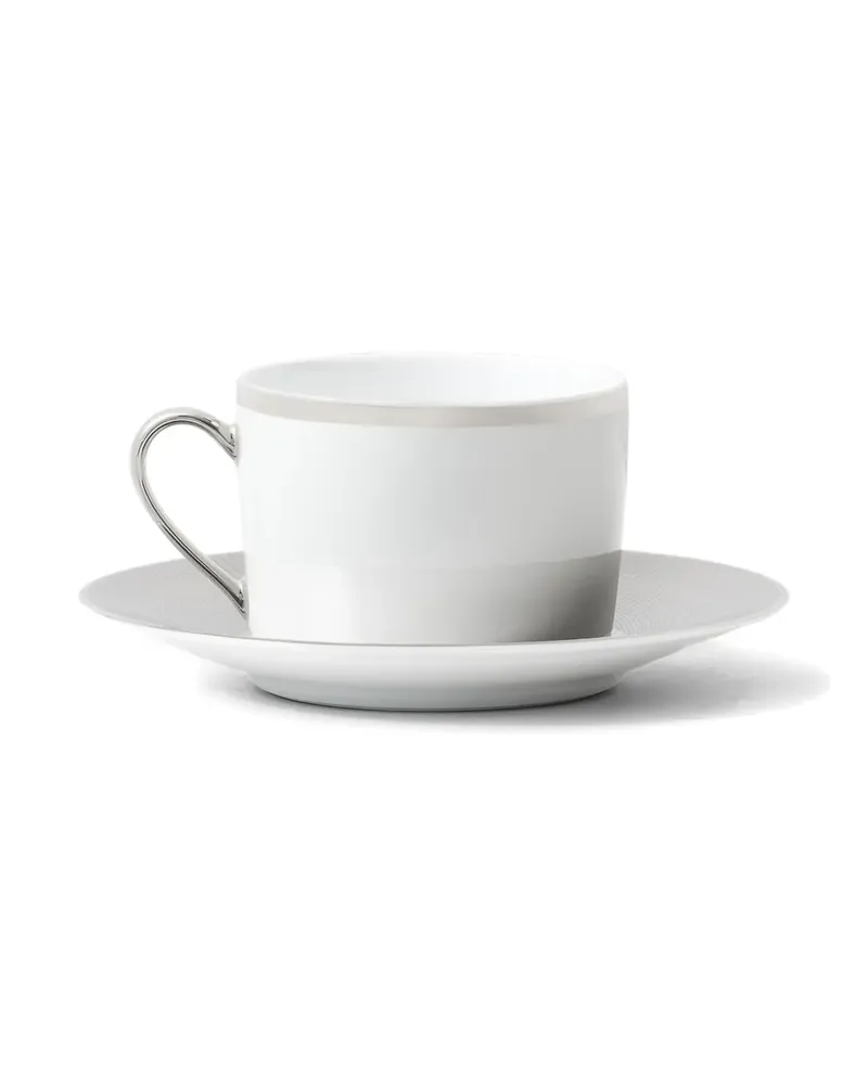 Ralph Lauren Home Hewitt Teetasse und Untersetzer aus Porzellan - Weiß Weiß