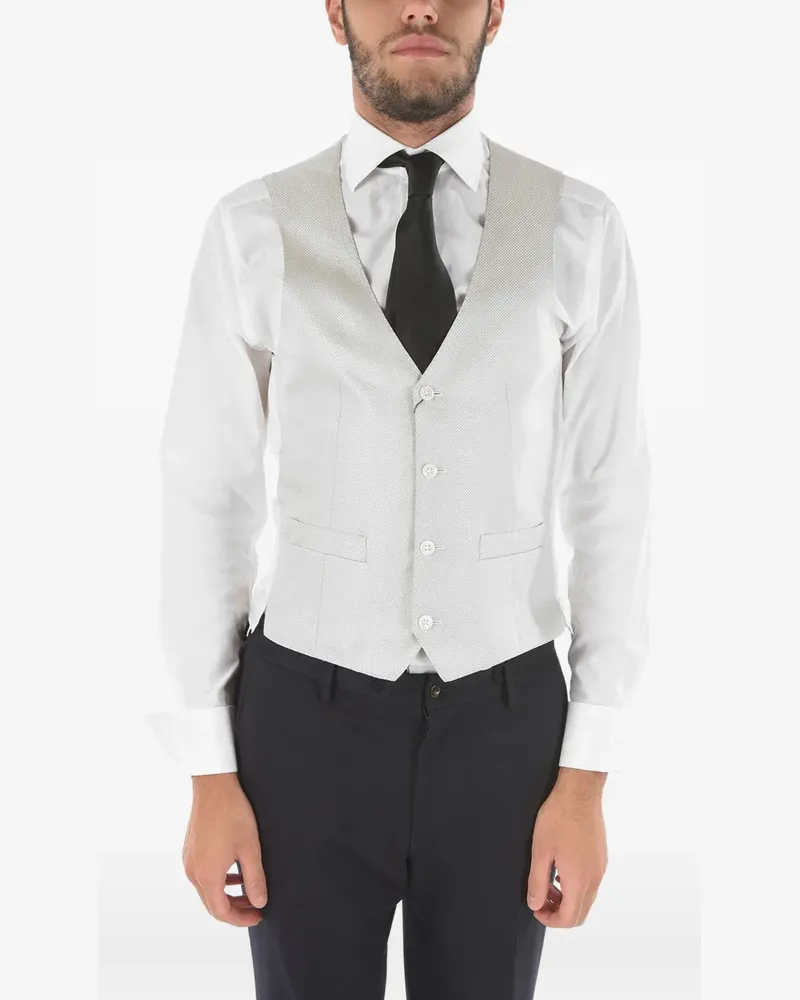 Corneliani single-breasted silk waistcoat - Grau Grau