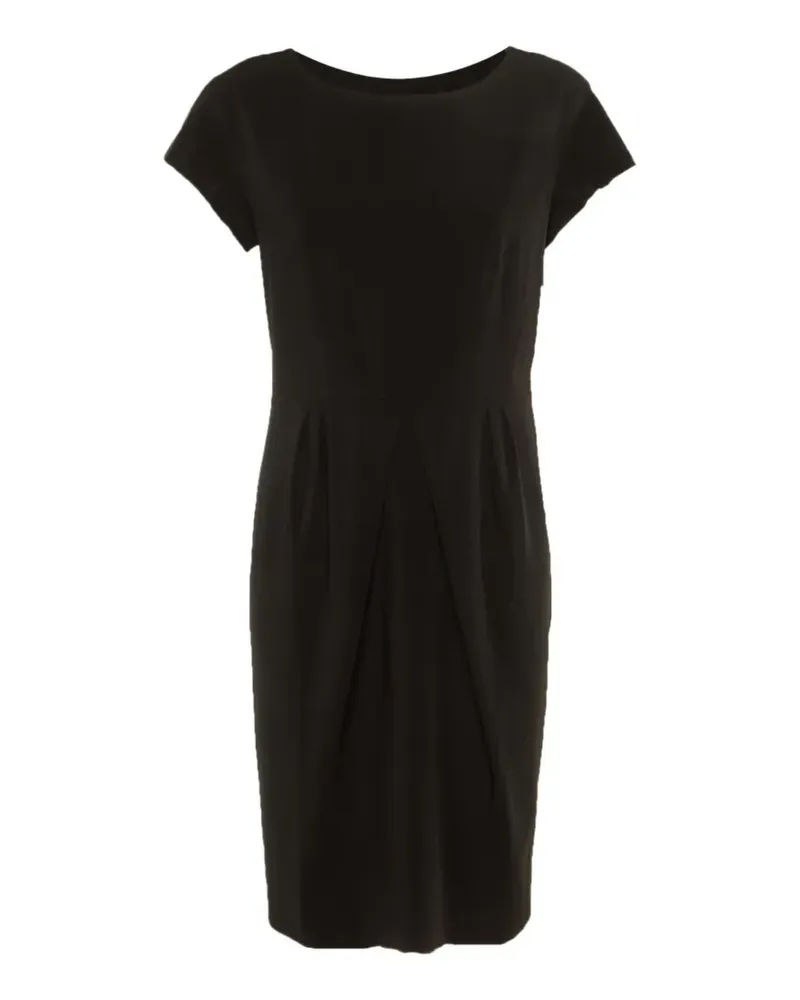 Max Mara Kreppkleid mit Falten - Schwarz Schwarz