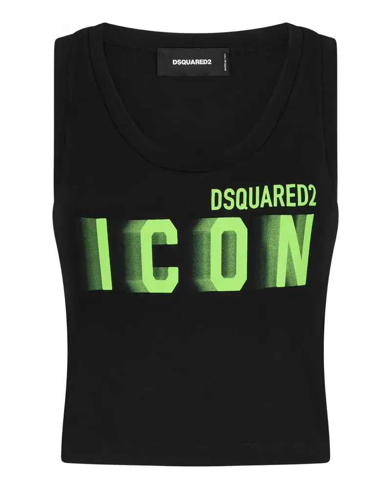 Dsquared2 Icon logo cropped vest - Schwarz Schwarz