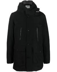 Woolrich Gefütterter Kapuzenmantel Schwarz