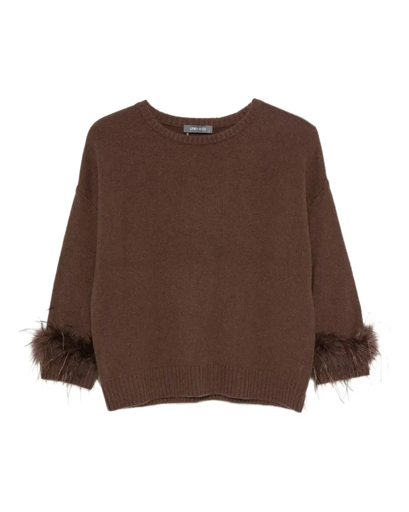 philo-sofie Pullover mit Federn - Braun Braun