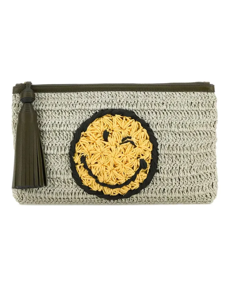 Anya Hindmarch Gehäkelte Clutch mit Smiley - Nude Nude