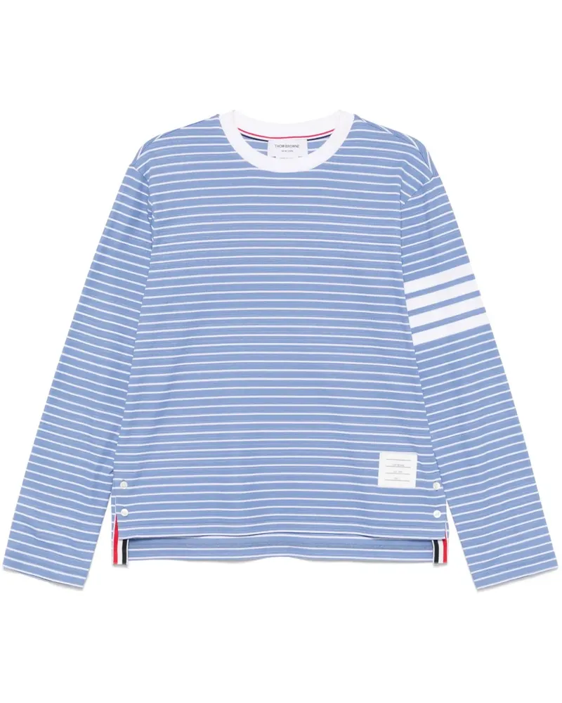 Thom Browne Langarmshirt mit Streifen - Blau Blau