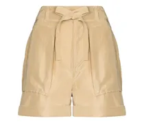 Shorts mit Paperbag-Taille - Nude