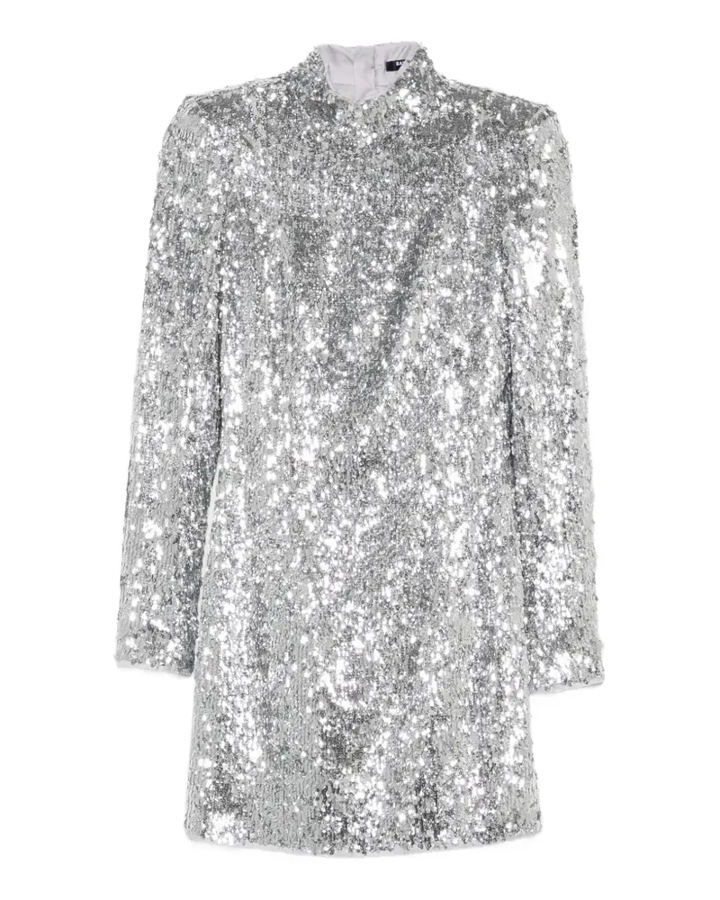Balmain sequin-embellished high-neck mini dress - Silber Silber