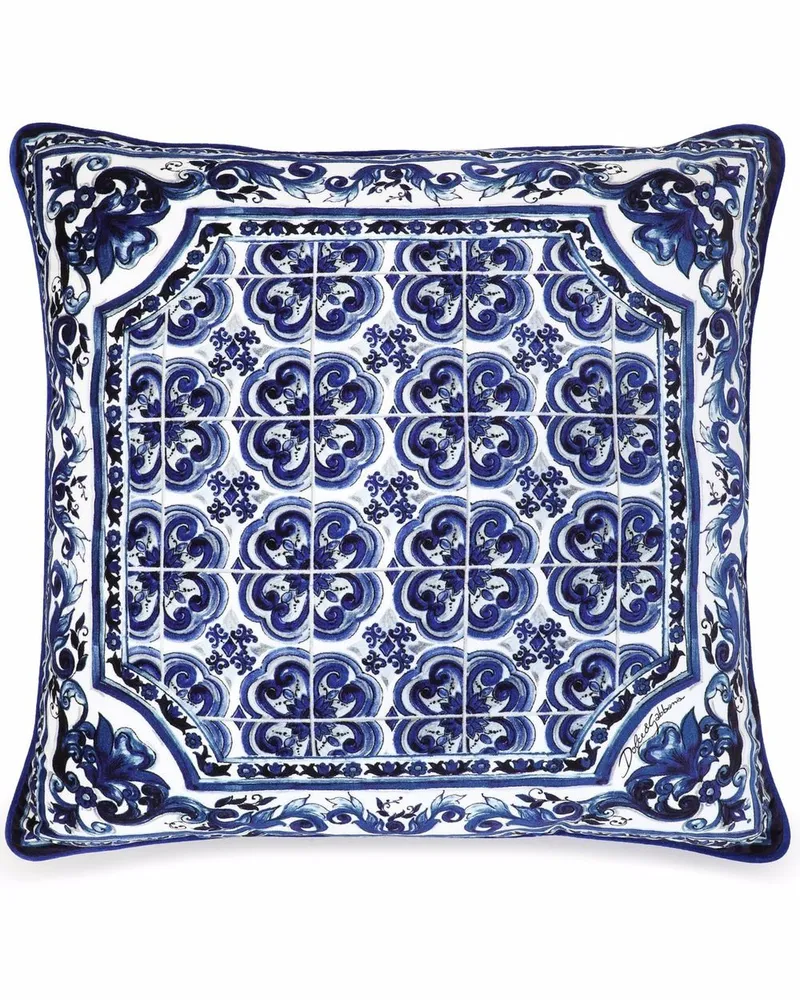 Dolce & Gabbana Kissen mit geometrischem Muster - Blau Blau