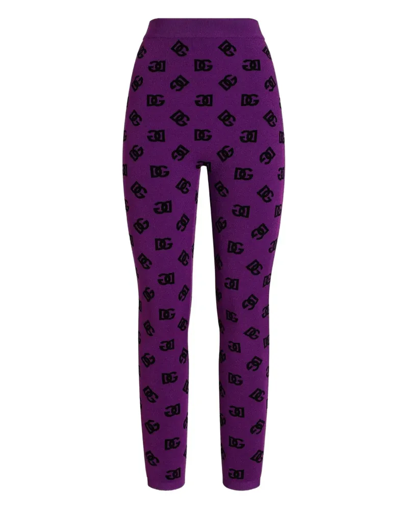 Dolce & Gabbana Leggings mit Logo-Motiv - Violett Violett