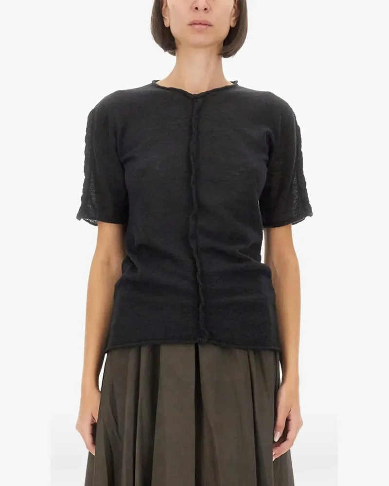 Uma Wang seam-detail T-shirt - Schwarz Schwarz