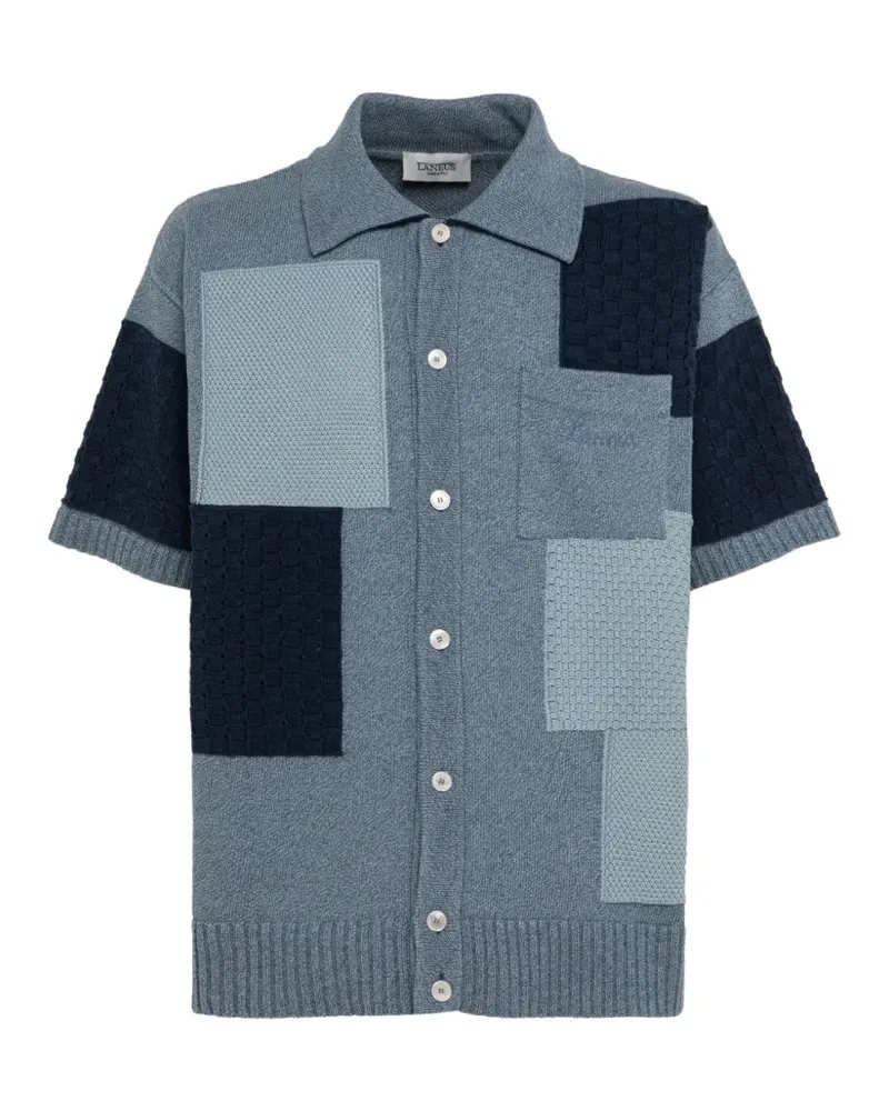 Laneus Gestricktes Hemd - Blau Blau