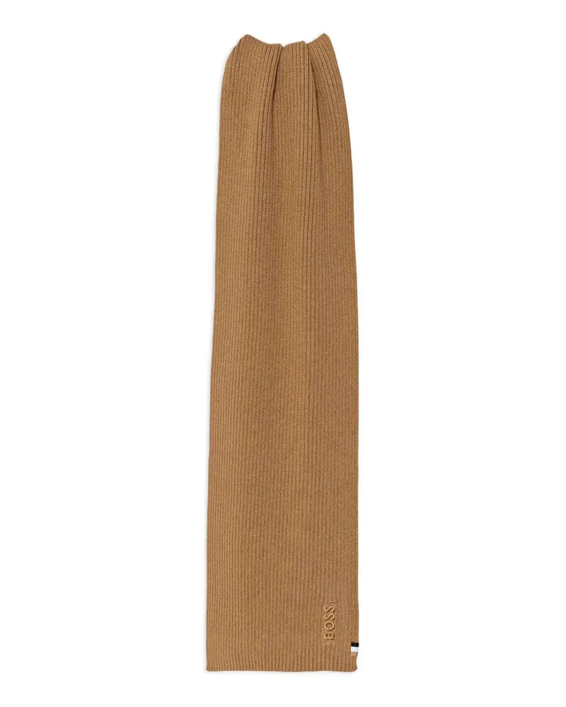 HUGO BOSS Gerippter Strickschal - Braun Braun