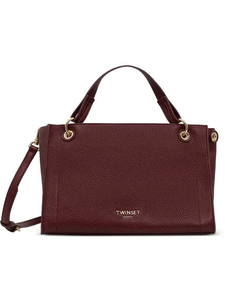 Twin-Set Tote Bag mit gekörntem Effekt - Rot Rot