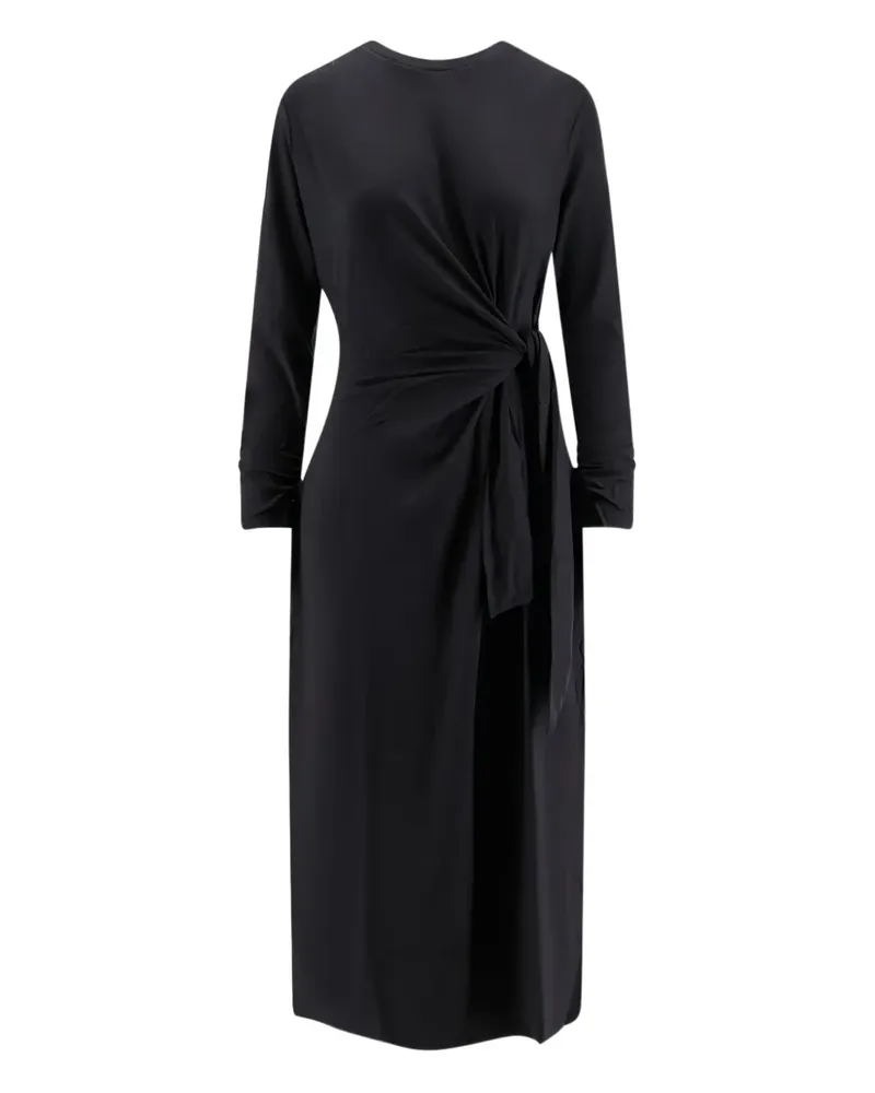 HUGO BOSS crew-neck long-sleeves midi dress - Schwarz Schwarz