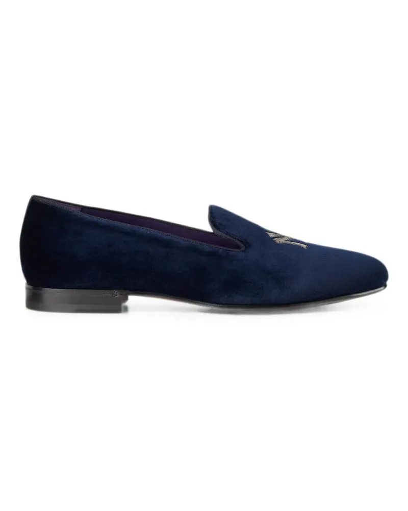 Ralph Lauren x Alonzo Yankee Bullon Slipper aus Samt - Blau Blau