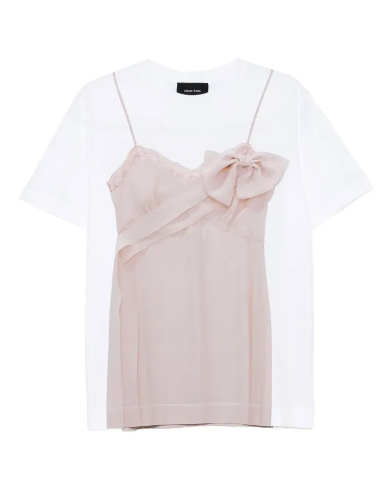 Simone Rocha T-Shirt mit Schleife - Weiß Weiß