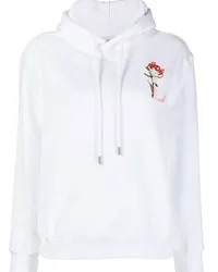 Lanvin Bestickter Hoodie mit Kordelzug Weiß