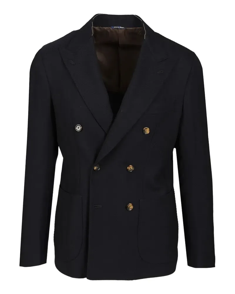 Al Duca D’Aosta 1902 herringbone-pattern double-breasted blazer - Blau Blau