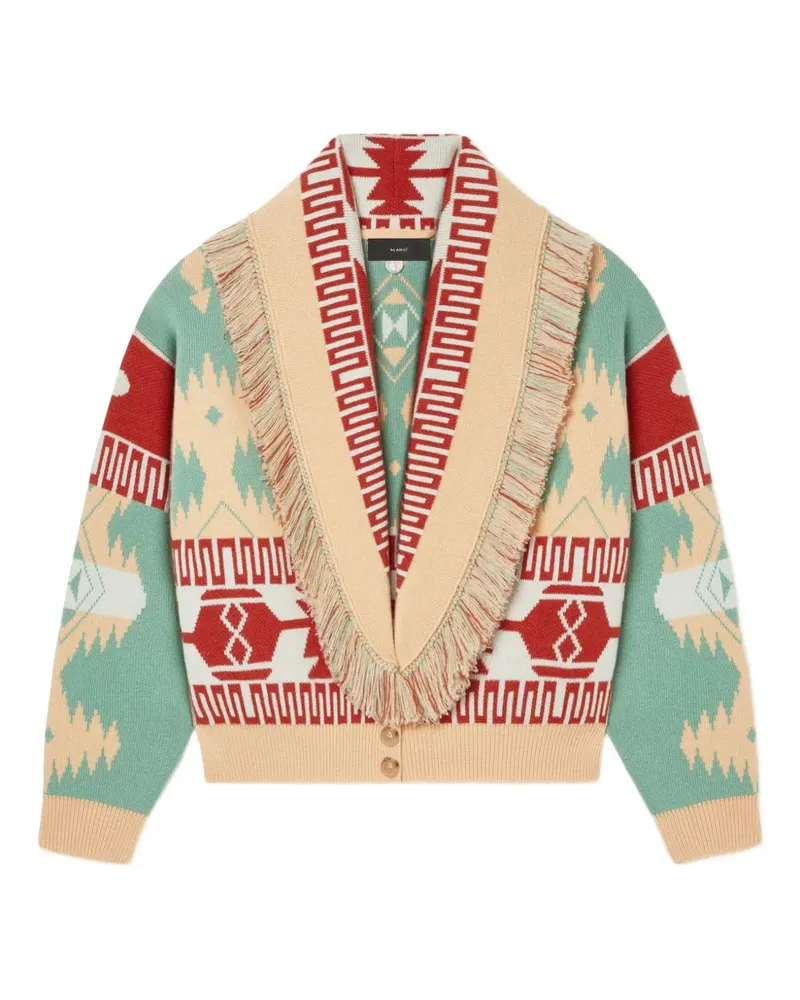 Alanui Icon Jacquard-Cardigan mit Fransen - Nude Nude