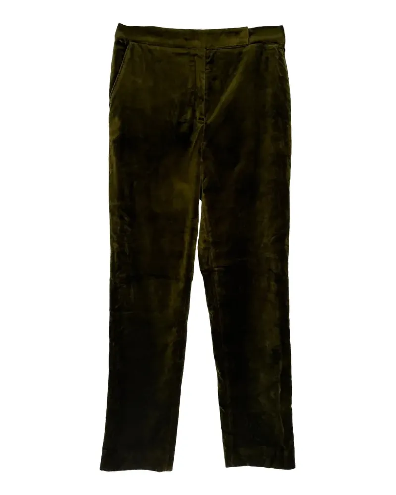 Max Mara Samthose mit geradem Bein - Grün Grün