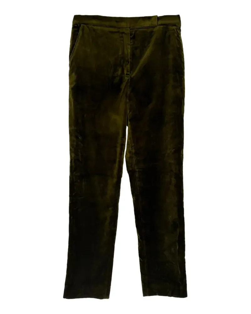Max Mara Samthose mit geradem Bein - Grün Grün