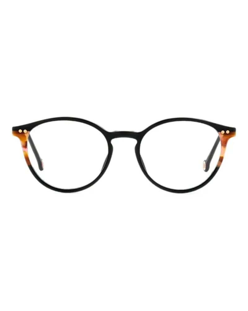 Carolina Herrera New York Runde Brille in Schildpattoptik - Schwarz Schwarz