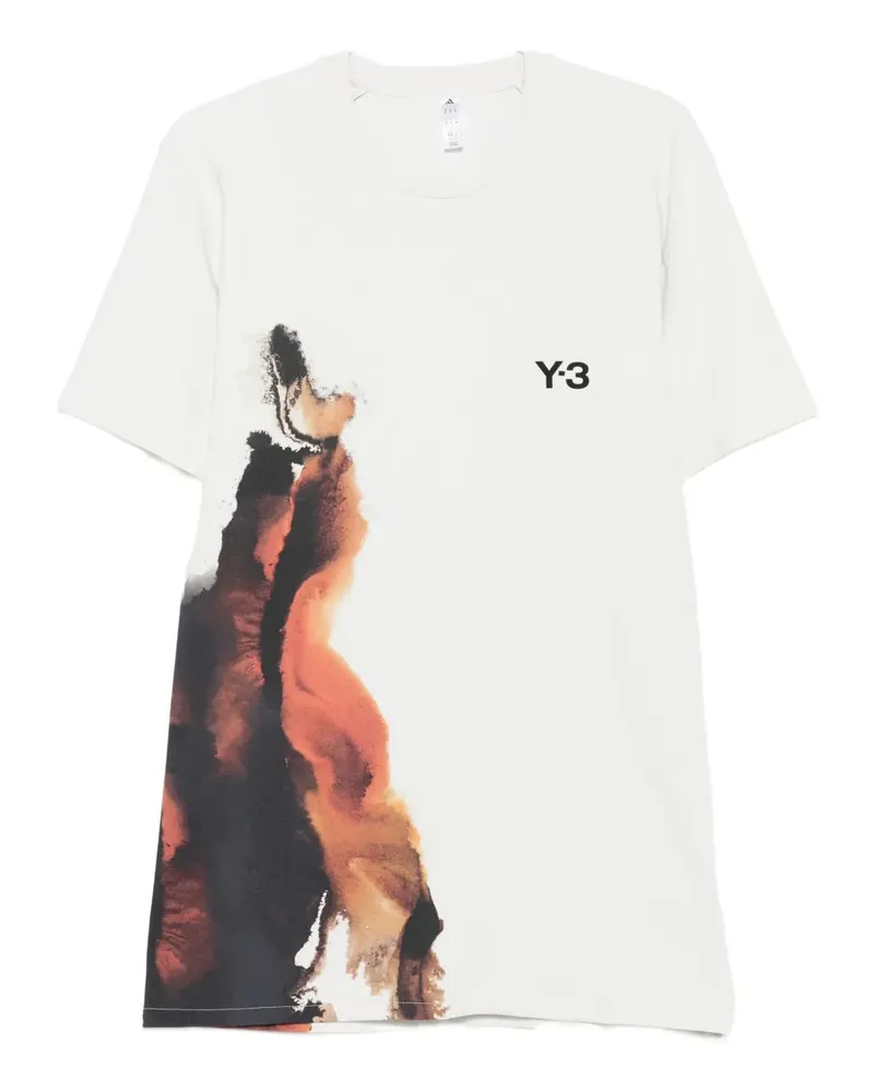 Y-3 T-Shirt mit abstraktem Print - Grau Grau