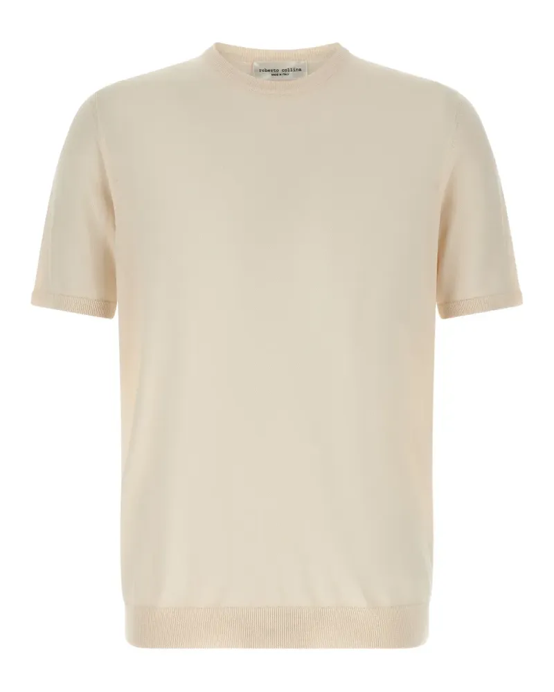 Roberto Collina Gestricktes T-Shirt mit rundem Ausschnitt - Nude Nude