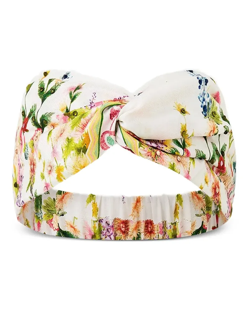 Camilla twisted floral-print headband - Weiß Weiß