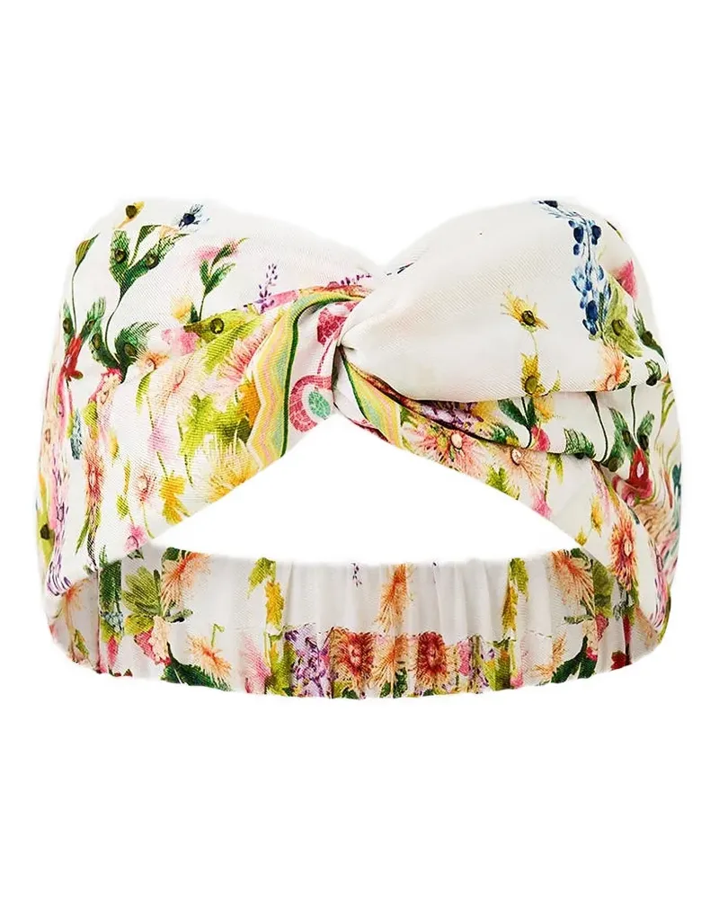 Camilla twisted floral-print headband - Weiß Weiß