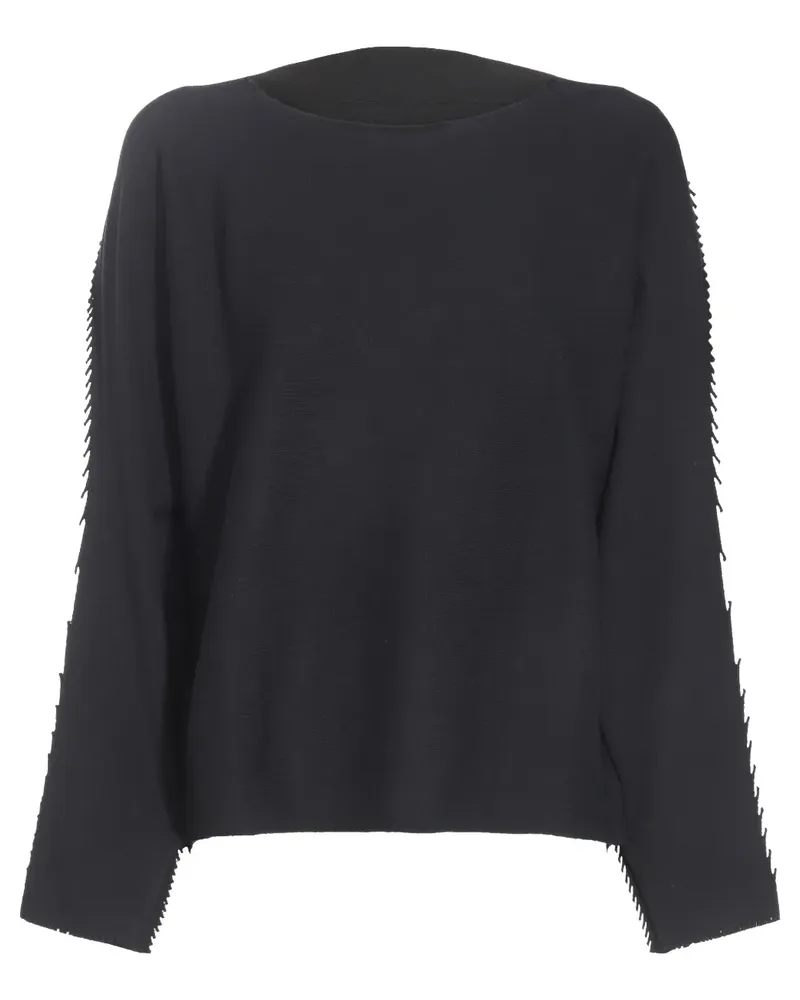 Issey Miyake Pullover mit Fransen - Schwarz Schwarz