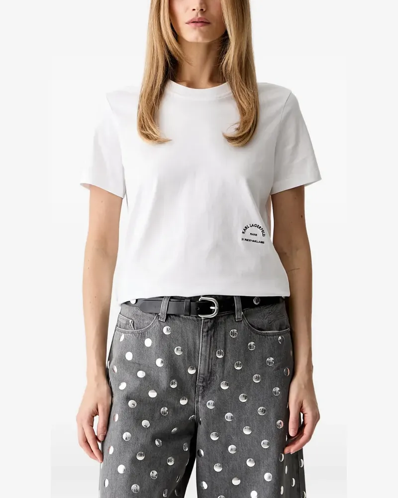 Karl Lagerfeld logo-print crew-neck T-shirt - Weiß Weiß