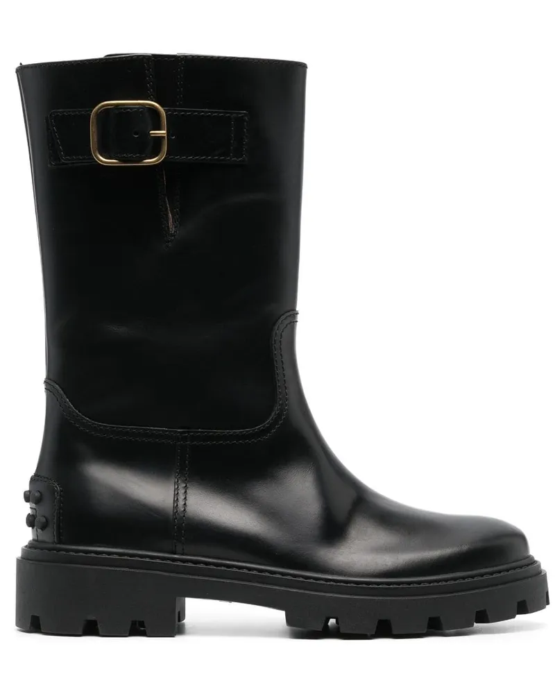TOD'S Stiefel mit Schnalle - Schwarz Schwarz