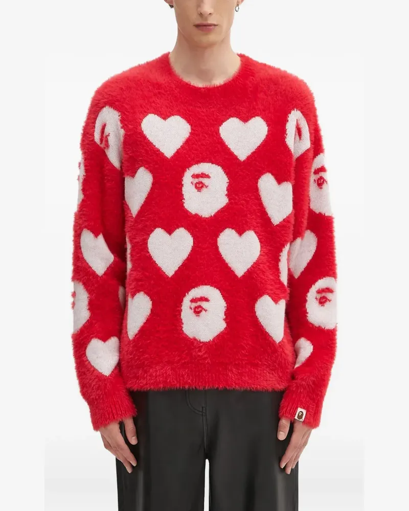 BAPE I Love Bape Pullover mit Monogramm - Rot Rot