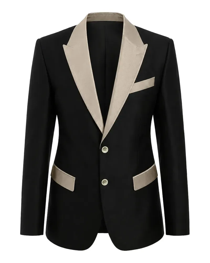Dolce & Gabbana Seidenjacke mit steigendem Revers - Schwarz Schwarz