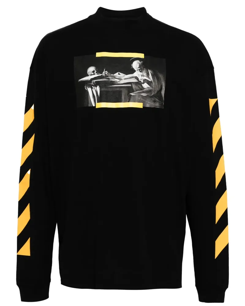 OFF-WHITE Sweatshirt mit Caravaggio-Print - Schwarz Schwarz