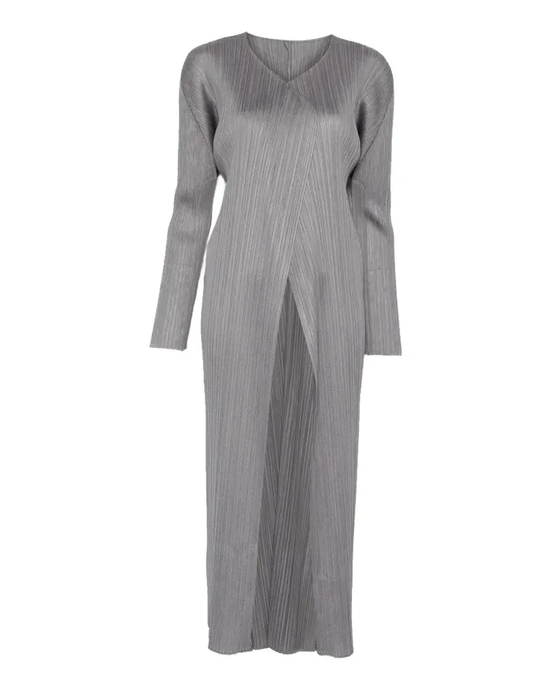 Issey Miyake Basics pleated coat - Grau Grau