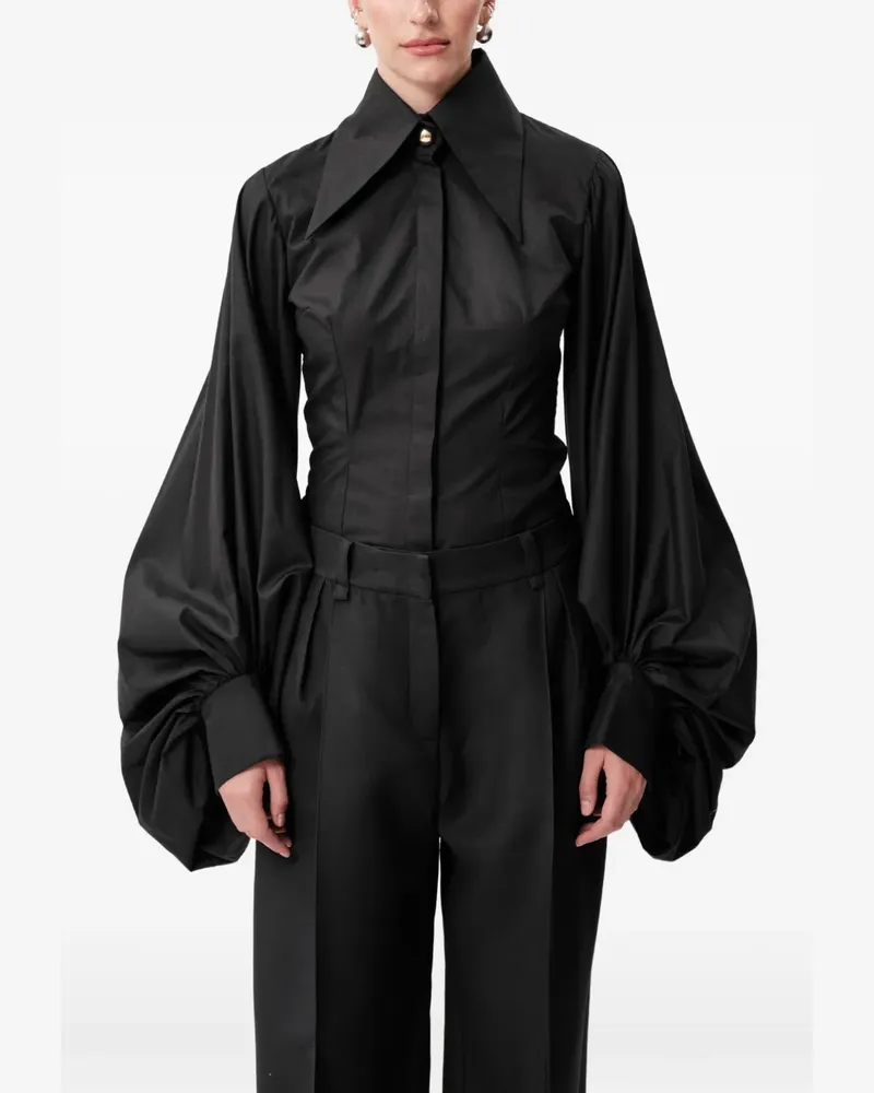 CONCEPTO Temple oversized-sleeve shirt - Schwarz Schwarz