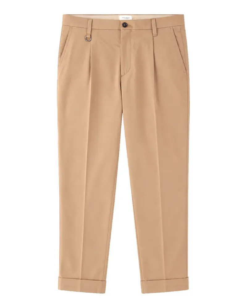 Paolo Pecora Milano pleated-detail turn-up trousers - Nude Nude