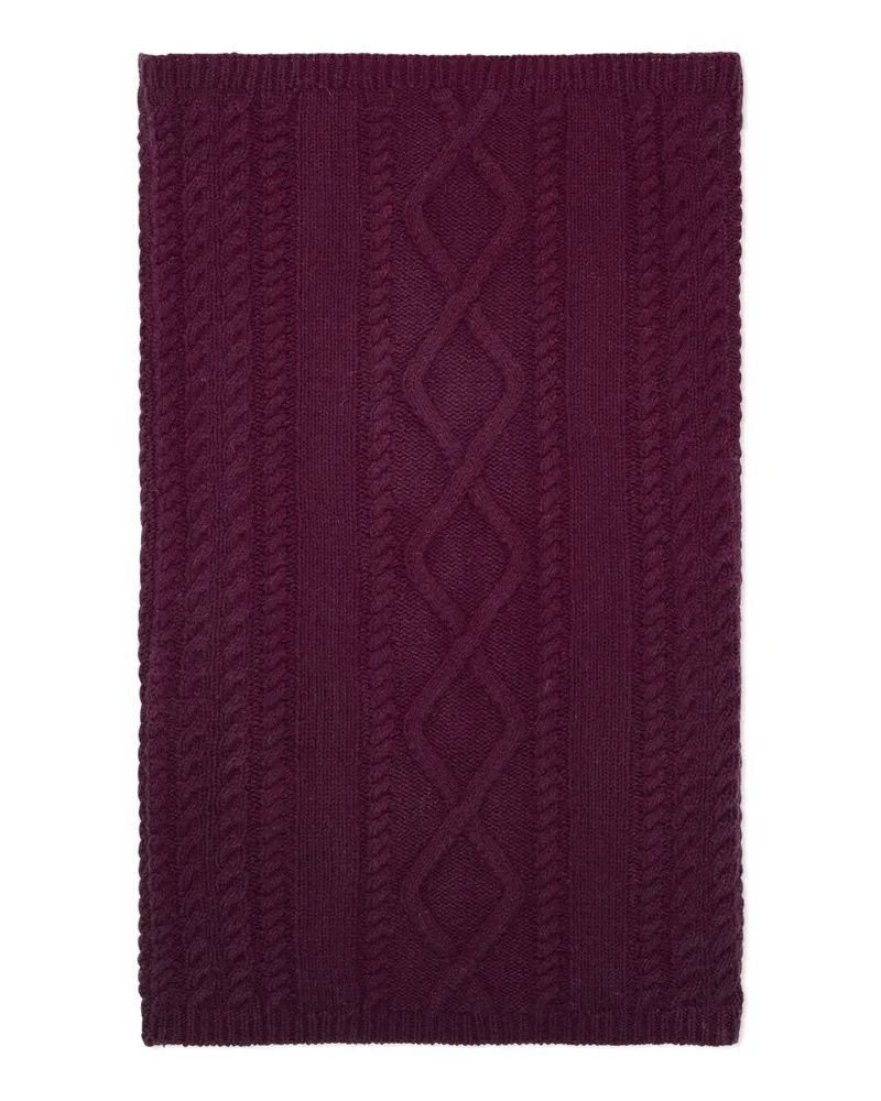 Eric Bompard Gerippter Rundschal mit Zopfmuster - Violett Violett