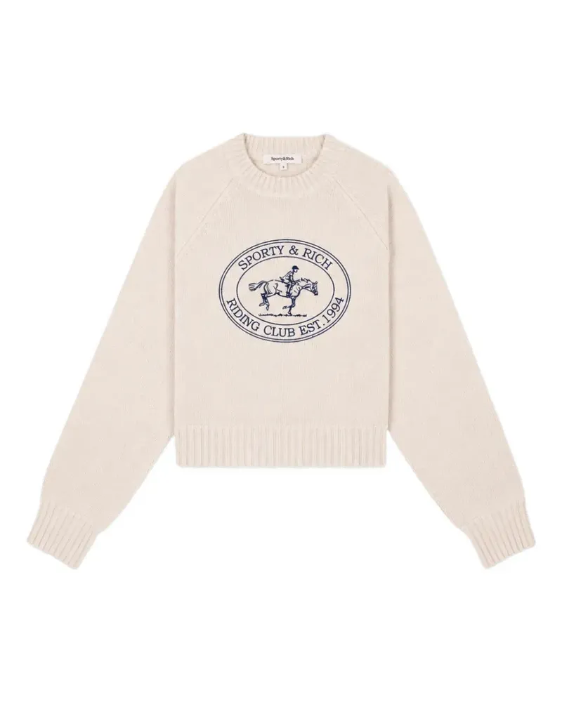 SPORTY & RICH Pullover mit Logo-Stickerei und Raglanärmeln - Nude Nude