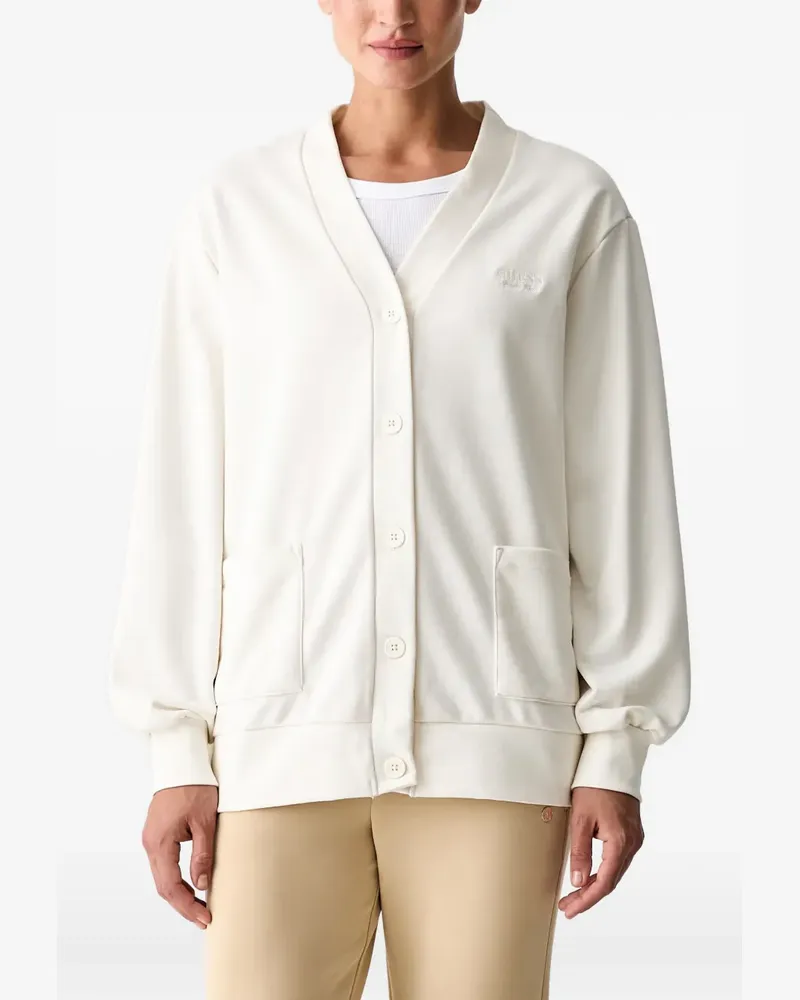 Guess logo-embroidered cardigan - Weiß Weiß