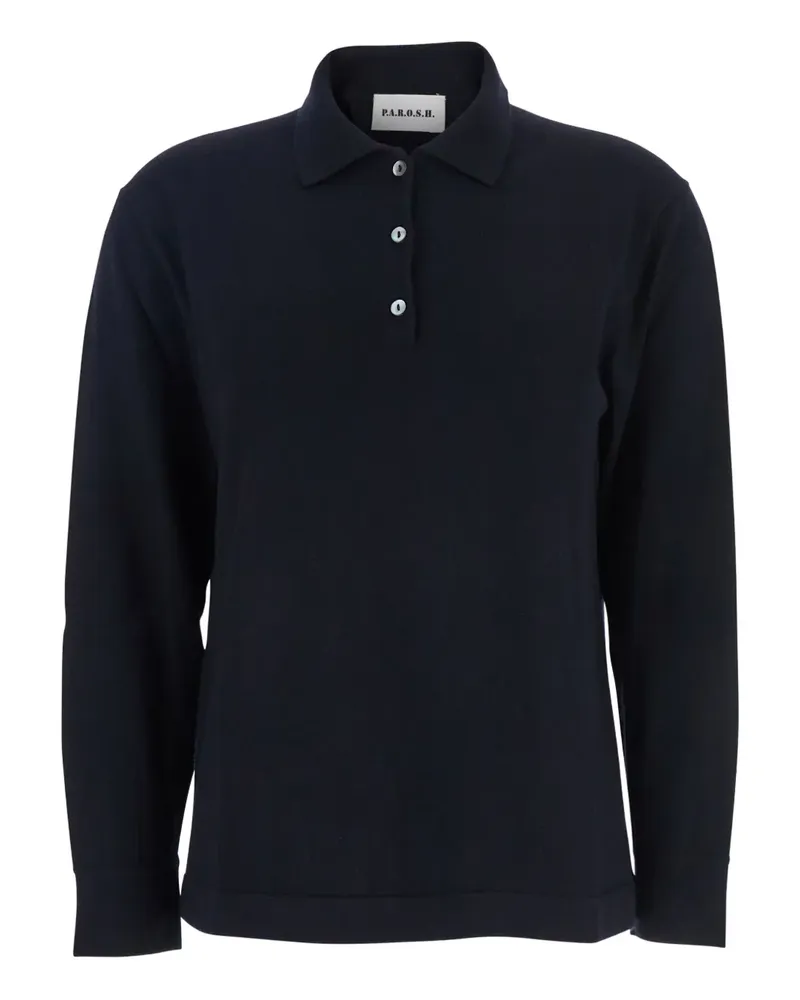 P.A.R.O.S.H. P.A.R.O H. Gestricktes Poloshirt mit Knöpfen - Blau Blau