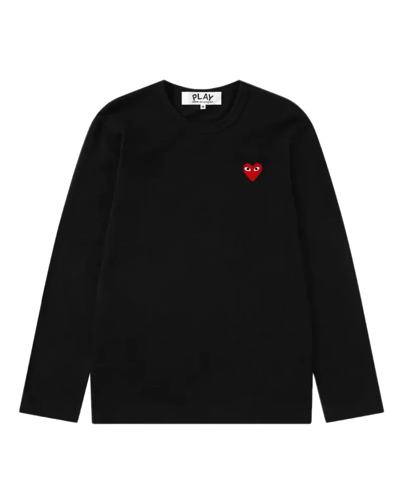Comme des Garçons Heart patch long-sleeve T-shirt - Schwarz Schwarz