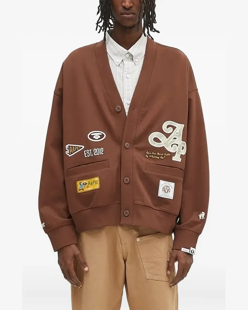 BAPE Cardigan mit bestickten Patches - Braun Braun