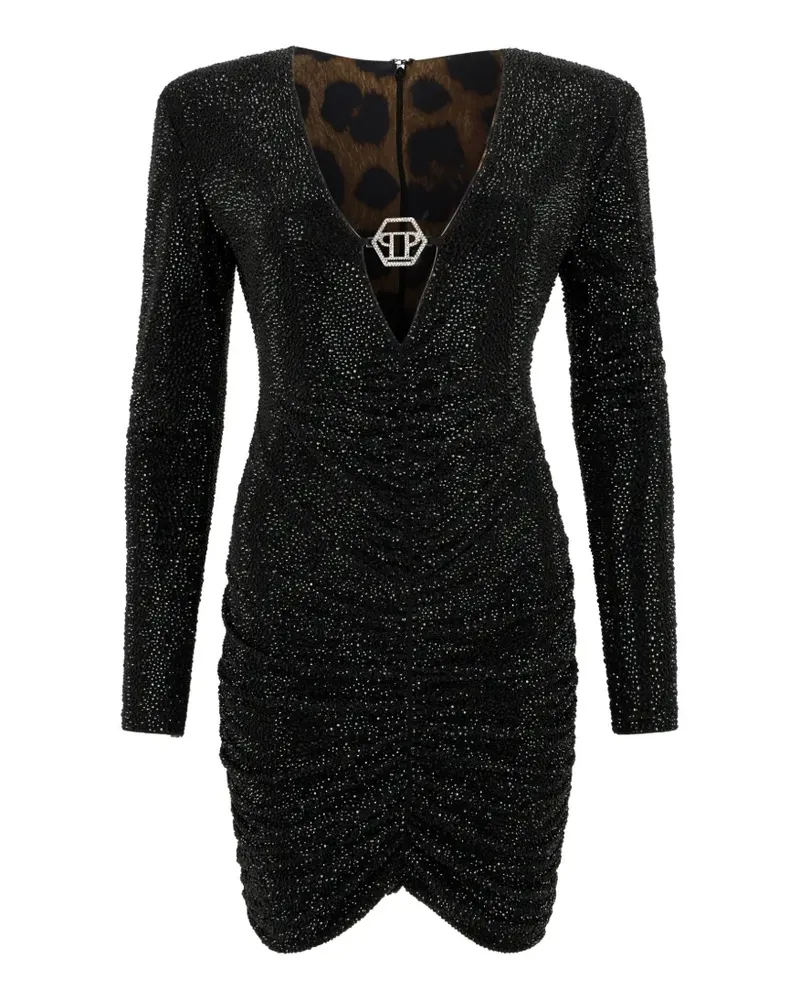 Philipp Plein Kristallverziertes Kleid - Schwarz Schwarz