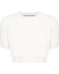 Alexander Wang Cropped-Top mit Logo-Prägung Weiß