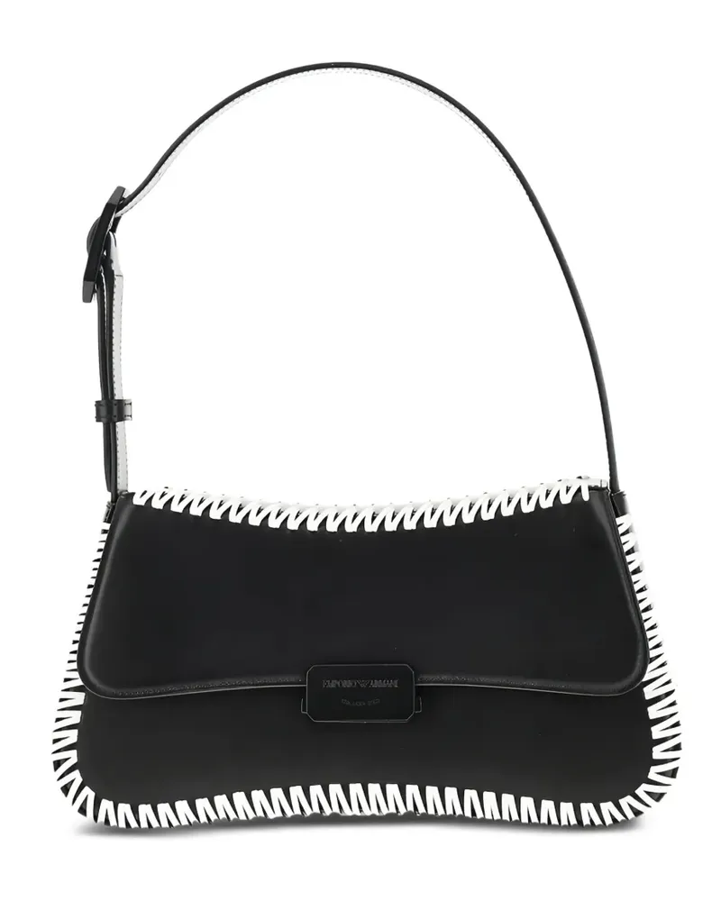 Emporio Armani Schultertasche mit Ziernähten - Schwarz Schwarz