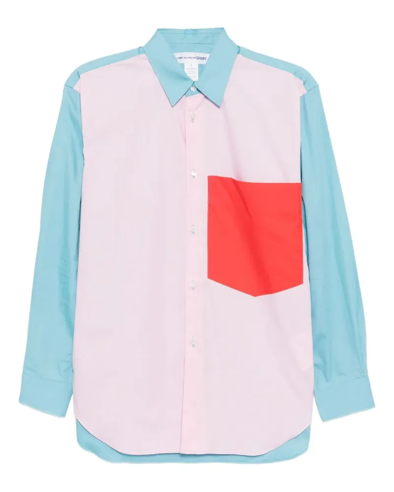 Comme des Garçons Hemd in Colour-Block-Optik - Rosa Rosa